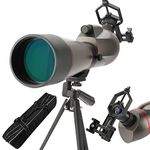 FIOE·HANNIA Spotting Scopes with Carry Bag&Tripod&Phone Adapter BAK4 Prism Spotting Scopes for Target Shooting,Adults Beginner 24-60x80 Spotting Scopes for Bird Watching Astronomical Observation