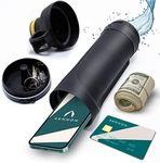 Diversion Water Bottle 13.5oz - Biggest Hidden Wallet Compartment - Best For Travel Or Hidden Safe For The Home - BPA Free Black Diversion Safe Storage