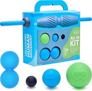 RAD All-in Kit 7-in-1 Foam Roller Set for Whole Body Massage & Myofascial Release with Roller Stick, Yoga Block, Massage Balls Muscle Recovery Tools for Mobility & Flexibility