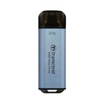 Transcend 300C 2TB USB C Portable External SSD/Solid State Drive, Up to 1,050 MB/s, 5 Yr Warranty, Sky Blue, for iPhone 15 pro max, MacBook, Ipda, Desktop and Laptop TS2TESD300C