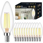 GOLSPARK Dimmable E12 Candelabra Bulb, 5000K Daylight, E12 LED Bulb 40 Watt Equivalent, B11 Type B Candelabra LED Light Bulbs for Chandelier, Ceiling Fan Light Bulbs, CRI 85+, 120V, 400 Lumen, 12 Pack