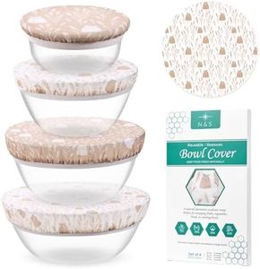 Resuable Bowl Covers for Bread Proofing-Beeswax Bowl Covers Resuable, (Set of 4 pack) Elastic Cotton fabric for Sourdough Bread Proofing Cover, Dough Proofing and Food Storage, Compostable, Durable