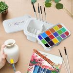 KYLO Paint Brush Cleaner|Paint Brush Washer|Multifunction Painting Brush Basin Holder & Organizer with Tray Palette Lid|All in One Product - Storage, Cleaning & Soaking|Ideal for Students - White