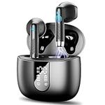 Wasart Wireless Earbuds, Bluetooth 5.3 Headphones in-Ear with CVC8.0 Noise Cancelling Mic, 40H Bluetooth Ear buds with 14.2mm Driver Stereo, Wireless Earphones IP7 Waterproof for Android/iOS, Black