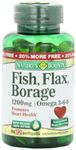 Nature's Bounty Omega 3-6-9 Fish Flax Borage 1200 mg Softgel, 72 Count Bottle - Pack of 2