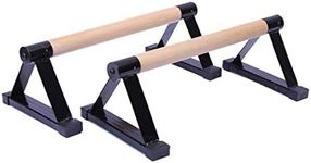 Strength Training Pushup Stands, 1 Pair Wooden Push-Ups Bar Press-Up Support Stand Gym Exercise Equipment with Non-Slip Sturdy Structure Push Up Bars for Women Men Portable Fitness (Black)