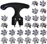 Endysis Golf Shoe Spikes - 6mm Metal Thread Screws, 24 Count with Wrench | Replacement Spikes (Gray)