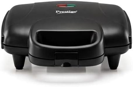Prestige 800W Sandwich Maker (PSMFD 01)| Black | Heat Resistant Bakelite Body|Non-Stick Coating | Power Indicators | Oil Free Toasting