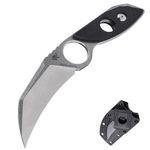 Mastiff Gears® Sanrenmu (SRM) S615 Full Tang Fixed Raptor Claw Knife w/Molded Polymer Sheath, 7", 8Cr13Mov Stainless Steel EDC Tactical Knife for Outdoor,Hunting,Survival (Sliver/Black G10)