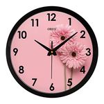 OREX Plastic Stylish Wall Clock (Pink Flower), Analog, 45 Millimeters, 30.5 Centimeters