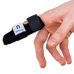 Actesso Neoprene Finger Splint Brace – Injury Support for Mallet Finger, Trigger Finger, Finger Pain, & Broken Finger – For Index, Middle & Ring (Black)