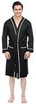 NY Threads Luxurious Men's Cotton Robe Knit Bathrobe (Large, Black)