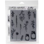 Art Gone Wild AGCMS297 Tim Holtz Flower Jar Cling Rubber Stamp Set, Synthetic Material, Multi-Colour, 24.5 x 18 x 0.6 cm