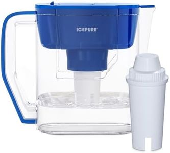 ICEPURE Water Filter Pitcher for Tap and Drinking Water with 1 Filter，Compatible with Brita Water Filter Cartridges, Brita Maxtra, Brita Maxtra +, Large Capacity 4.4 L, Reduces Limescale and Chlorine