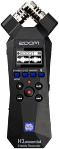 Zoom H1essential Stereo Handy Recorder with 32-Bit Float, Accessibility, X/Y Microphones, Record to SD Card, USB Microphone, Portable, for Musicians, Podcasters, Filmmakers, & Content Creators