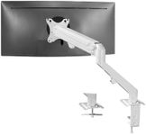 VIVO Articulating Single 17 to 27 inch Pneumatic Spring Arm Clamp-on Desk Mount Stand, Fits 1 Monitor Screen with Max VESA 100x100, White, STAND-V101OW