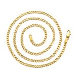 Philip Jones Men's 3mm Gold Plated Steel 22 Inch Cuban Curb Chain Necklace