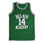 Ropus The Fresh Prince of Bel Air Basketball Jersey #14 Will Smith Academy Jersey (Green, Medium)