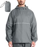 SWISSWELL Men's Rain Jacket Windbreaker Packable,Lightweight Golf Rain Coat Inner Pocket for Camping Hiking Cycling