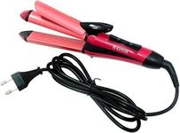 PUNZONE Hair Straightener and Curler Ceramic Plate Hair Curler for Women Hair Straightener for Women Hair Straightener and Curler for Women (Pink) (2 in 1 Hair Straightener and Curler)