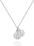 CHELSEA IMPRESSION Personalized 3D Volleyball Necklace with Engraved Number, Name or Team Charm (Silver Plated)