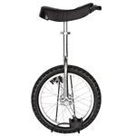 Kobe Toy - 16” Wheel Unicycle with Strong Steel Frame & Adjustable Seat, for Cycling, Outdoor, Sports & Exercise, Silver