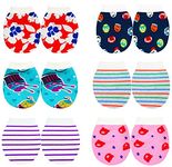 Baby Comforts Baby Cotton Cloths Hand Gloves/Mittens/Warmer/Socks for Winter Protection (Multicolour, 0-6 Months) Pair of 6