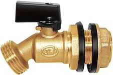 Joywayus Brass Water Container/Rain Barrel Spigot 3/4" Threaded Quarter Turn Ball Valve with Bulkhead Fitting, Suitable for Garden Hose Thread Connection