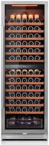 Ca'Lefort 24 Inch Wine Fridge, 155-Bottle Built-In Dual Zone Wine Cooler