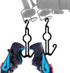 IMPRESA Bike Shoe Holder Compatible with Peloton Pack of 2 Hooks, Spin Bike Hooks for Shoes, Peloton Accessories, Neatly & Conveniently Stores Peloton Bike Shoes, Hooks for Spinning Shoes-Black Hooks