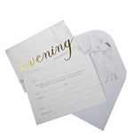 Neviti - Scripted Marble - Evening Invites with Envelopes, Pack of 10, 15 x 0.1 x 10.5 cm