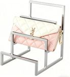 K KAIDIYIN Polished Purse Display Stand Silver Wallet Display Stand,3-Layer Purse Organizer for Closet Wallet Display Rack, Stainless Steel Clutch Holder Retail Store