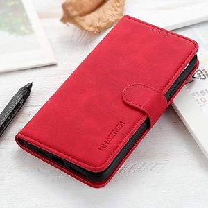 HTC Desire 22 Pro 5G Case, Sturdy Practical HTC Desire 22 Pro 5G Phone Case, Magnetic Flip Wallet Case for HTC Desire 22 Pro 5G Case, Red