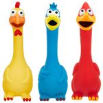 Hungdao 3 Pcs Horse Toys Latex Squeaky Chicken Toy Squeak Turkey Toy for Play Fake Screaming Chicken Toys Chicken Dog Toy for Horses Reduce Separation Anxiety Noise Maker Squeaker Funny Prank