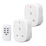 HBN Remote Control Plug Sockets,Wireless Remote Control Outlets for Lamp,Wireless Remote Light Switch with 30m Operating Range,13A/3120W Remote Socket for Christmas Light