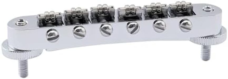 Musiclily Pro 10.4mm Roller Saddle ABR Tune-O-Matic Bridge with M4 Post for Les Paul Style Electric Guitar,Chrome