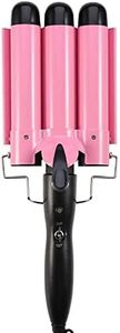 Ausale Curling Iron 3 Barrel Hair Waver Stylish Fast Heating Hair Curlers Temperature Adjustable Ceramic Beach Waver Hair Curlers New Hair Styling Tools (Pink) (32mm)