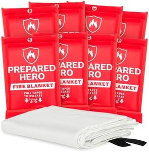 Prepared Hero Emergency Fire Blanket - 8 Pack - Fire Suppression Blanket for Kitchen, 40” x 40” Fire Blanket for Home, Fiberglass Fire Blanket