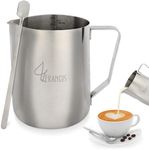 G Francis Stainless Steel Milk Frothing Pitcher with Latte Art Pen - 30oz Steaming Milk Cup Espresso Coffee Pitcher