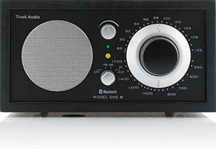 Tivoli Audio Model ONE Bluetooth - Poste Radio Vintage Retro en Bois - Petite Radio Cuisine AM/FM sur Secteur - Entrée Jack - Enceinte Bluetooth Radio Transistor Design - Noir