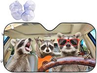 Bargburm Three Funny Raccoons Animals Windshield Sun Shade for Car SUV Truck(51"" X 27.5"") Front Window Sun Shade Visor Shield Cover