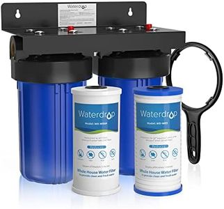 Waterdrop Sistema de Filtrado de Agua paraToda la Casa, con Filtro de Carbón y Sedimentos, Filtración en 5 Etapas, Reduce el Plomo, Cloro, Olor y el Sabor, 5 Micrones WD-WHF21-PG
