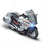 FEXXA Police Motorcycle Toy - Pull Back Motorcycle Toys, Tiny Gift with Music Lighting, Latte Motorcycles Toy for Kids Boys Age 3-8 Year Old [Multicolor] (Future-Multicolor)