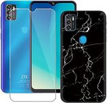 FZZSZS Case for ZTE Optus X Pro + Screen Protector Tempered Glass Protective Film,Soft Silicone Black Shell Gel Flexible TPU Phone Case Cover for ZTE Optus X Pro (6.5") - LLM9