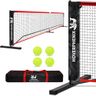 Portable Pickleball Net for Driveway, 22FT Regulation Size Pickle Ball Net with 4 Outdoor Pickleballs and Carry Bag, Weather Resistance Strong Steel Frame