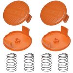 RC-100-P Replacement Spool Cap and Spring for Black Decker GH900 GH600 LST522 LCC140 String Trimmer, 4 Pack(4 Caps, 4 Spring)