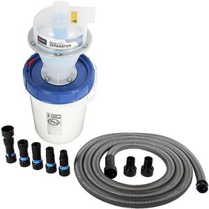 Assembled Quick Click Dust Separator with 5 Gallon Locking Collection Bin and Power Tool Adapter Set with 16 Ft. Hose