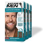 Just for Men Brush-In Color Gel Mustache & Beard Color, 72.6g (Pack of 3) - Medium Brown M-35