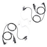 POFENAL DTR650 RDM2070D 2-Wire Surveillance Earpiece Compatible with Motorola Radio CLS1410 CLS1110 CP200 GP300 GP2000 with Big PTT Mic Transparent Air Acoustic Tube 2 Pin Headset (2 Pack)