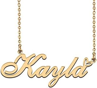 HUAN XUN Personal Initial Name Necklace Silver Personalized for New Mom Birthday Gifts Kayla